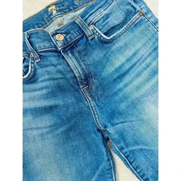 7 for all man kind jeans pants stone blue distressed - Picture 7 of 7